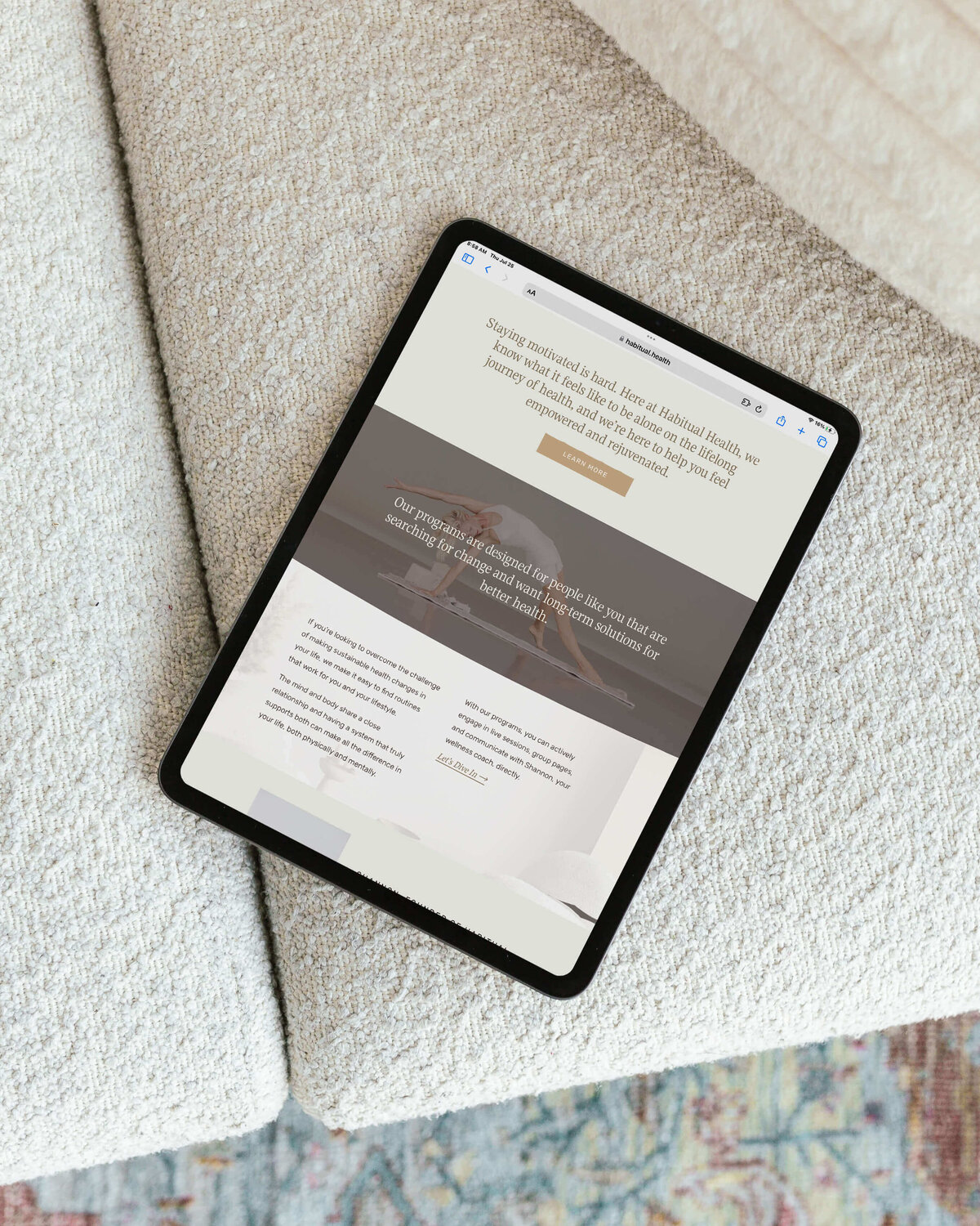 holistic health brand and website with modern, airy design elements that reflect a balanced lifestyle