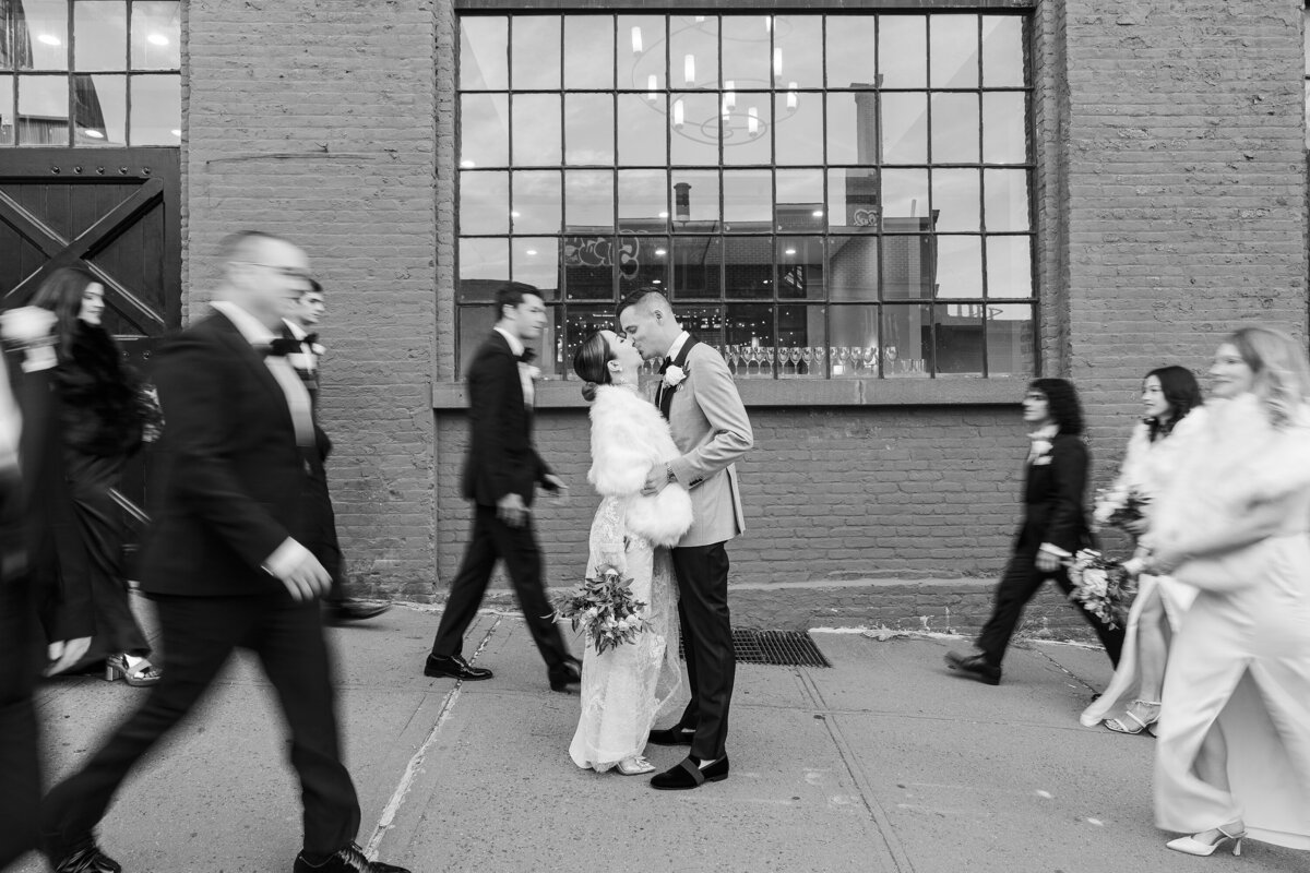 Loving Couple at Reception on Wedding Day