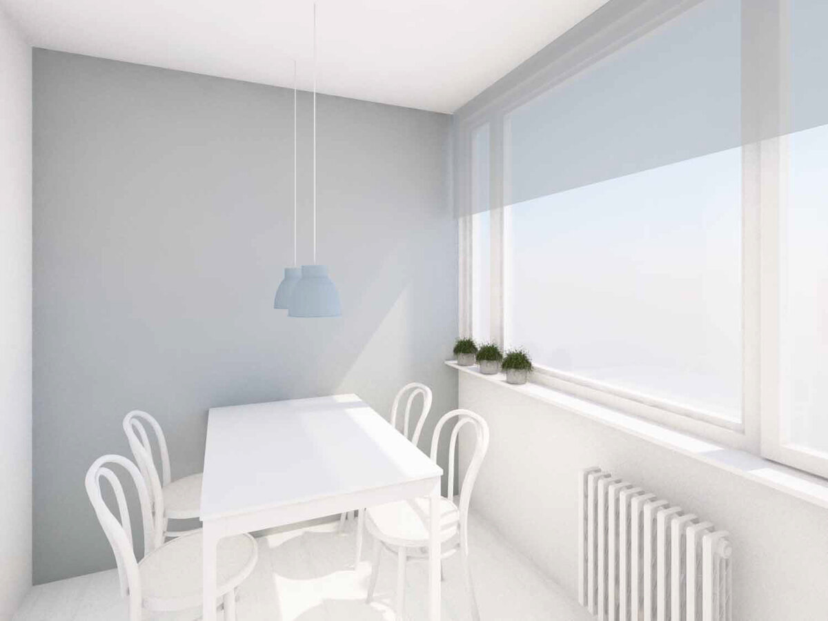 návrh interiéru panelový byt jídelna