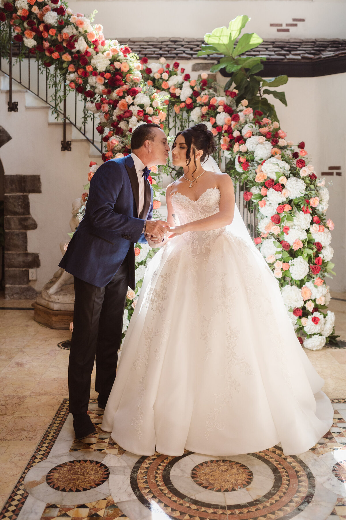 first look of bride with her dad