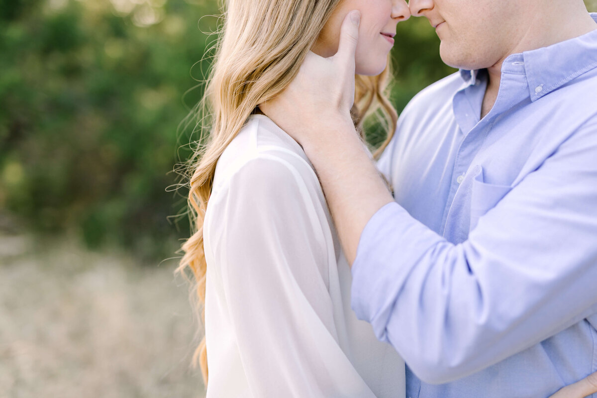 An outdoor engagement session at Brushy Creek Park