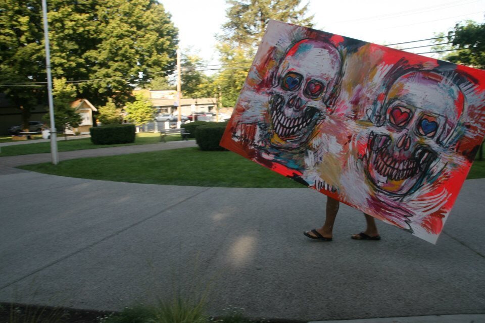 Brent Ray Fraser Cranberry Festival Live Skull Painting 2012_16