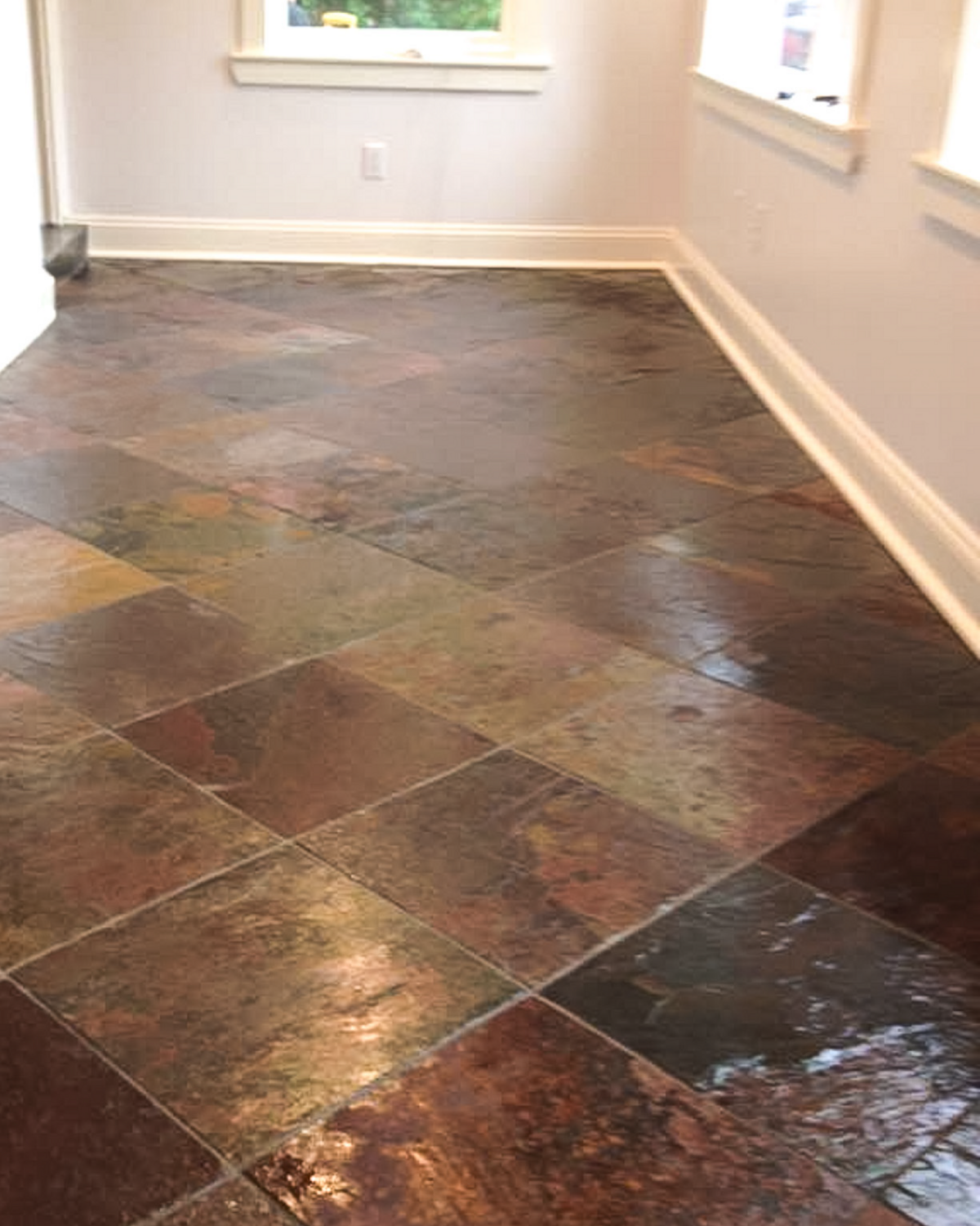 Luxury tile work dark tile natural stone Philadelphia Pa Mainline Jersey Shore Construction 
