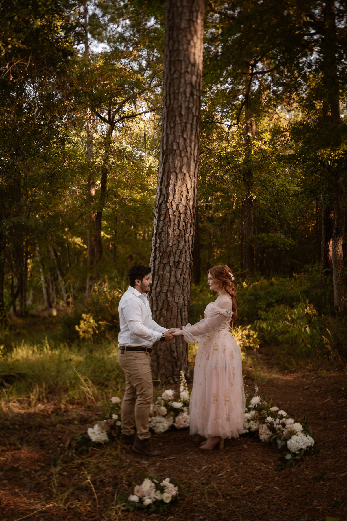 Offbeat wedding couple say their private vows in the Sam Houston National Forest