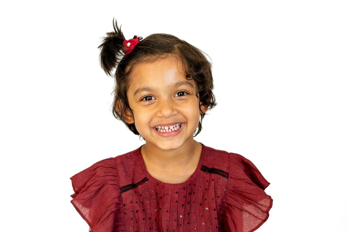 Four year old girl in modern school photo