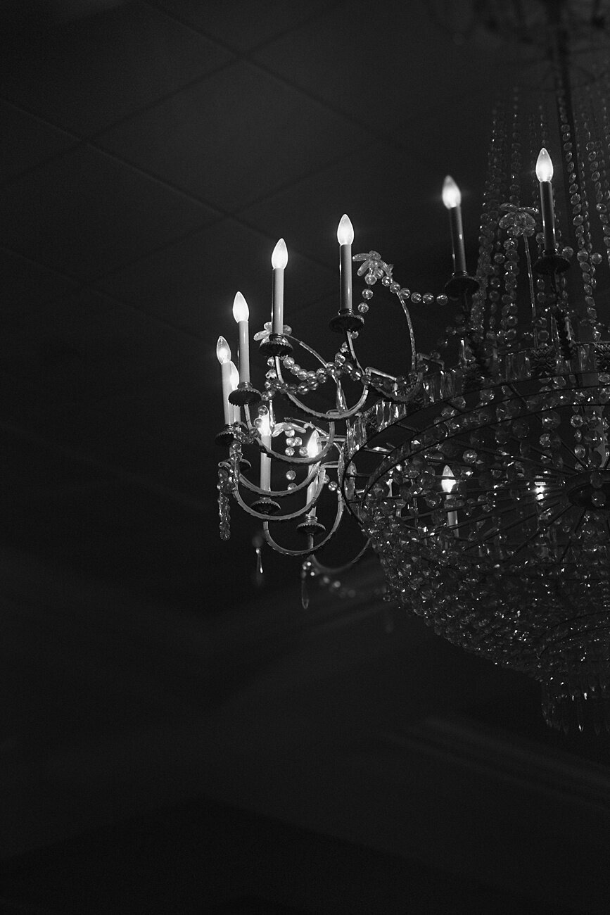 chandelier with candles and crystals