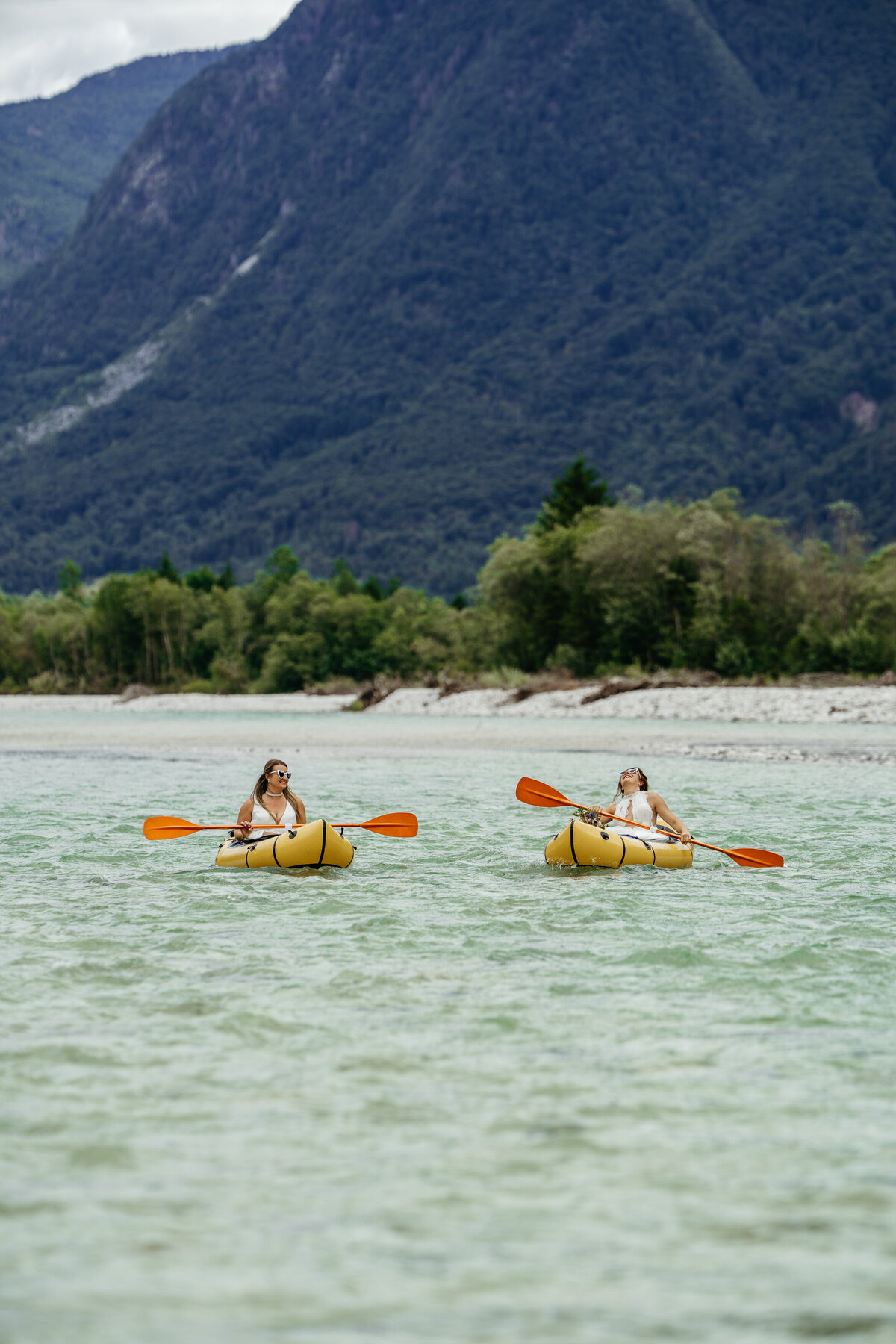 Kayak adventure elopement in Slovenia