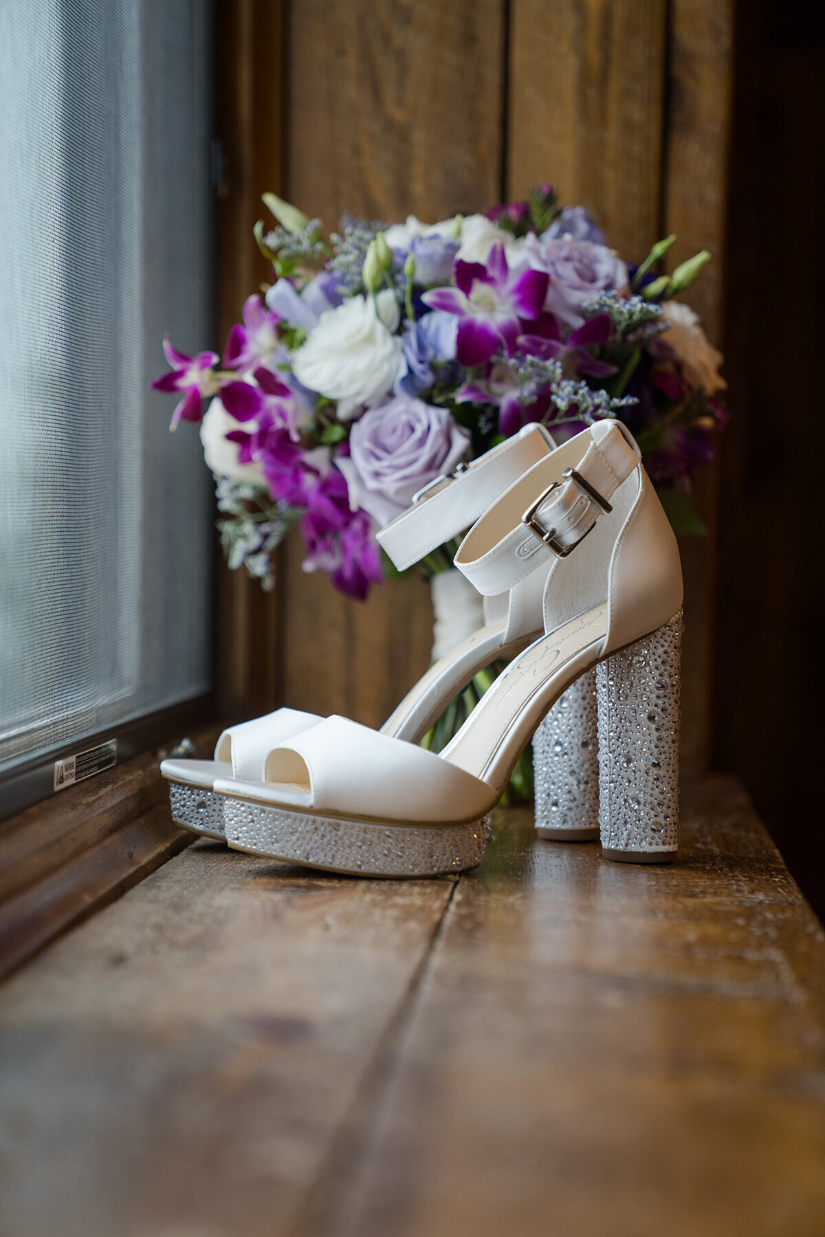 Getting ready Wedding shoes bouquet