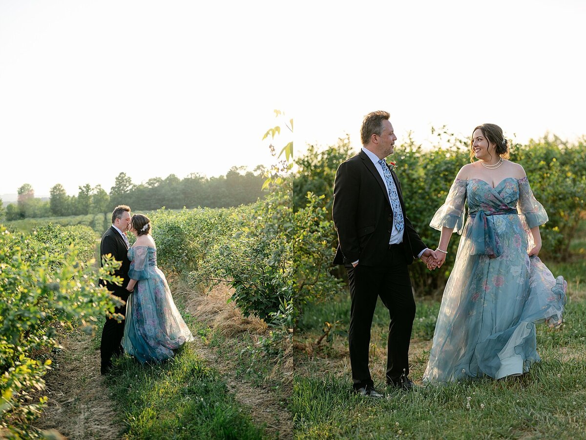 Untraditional wedding dresses are my favorite. Colorful blueberry patch wedding in Mansfield Ohio
