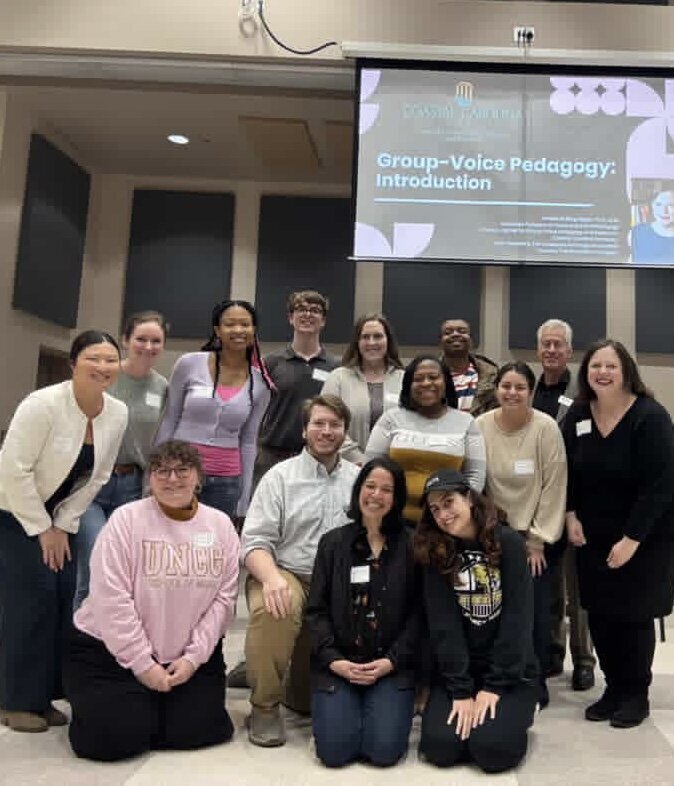 Amelia with workshop participants at UNC Greensboro