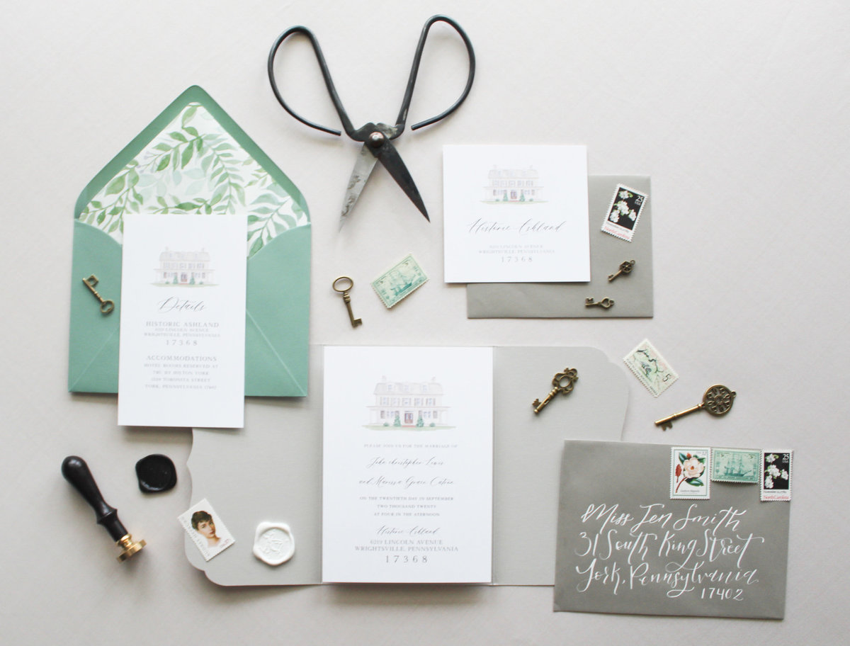 Central Pennsylvania Custom Wedding Invitation Design And