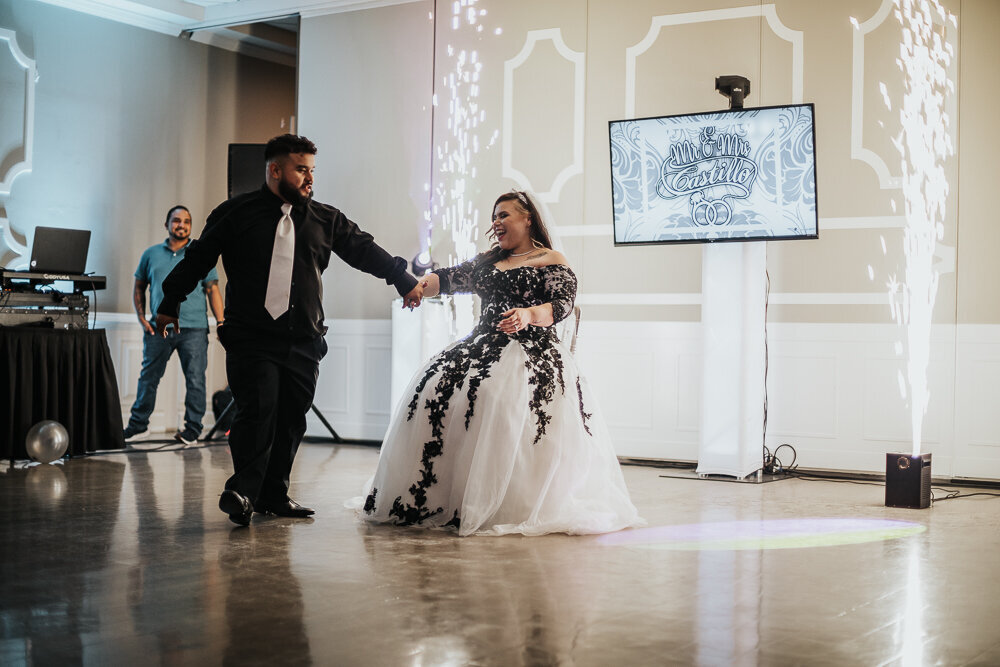 Halloween wedding dancefloor at Orland Chateu in Orland Parks, IL