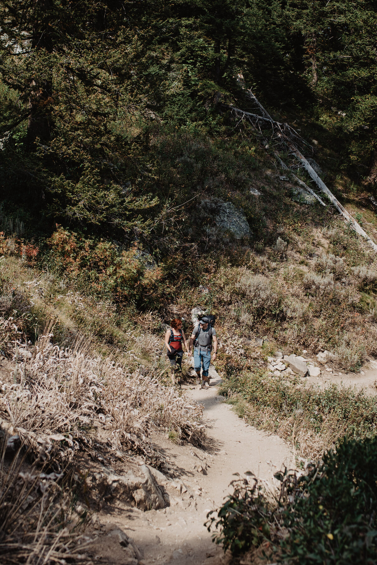 Jackson Hole photographers capture couple walking down summit