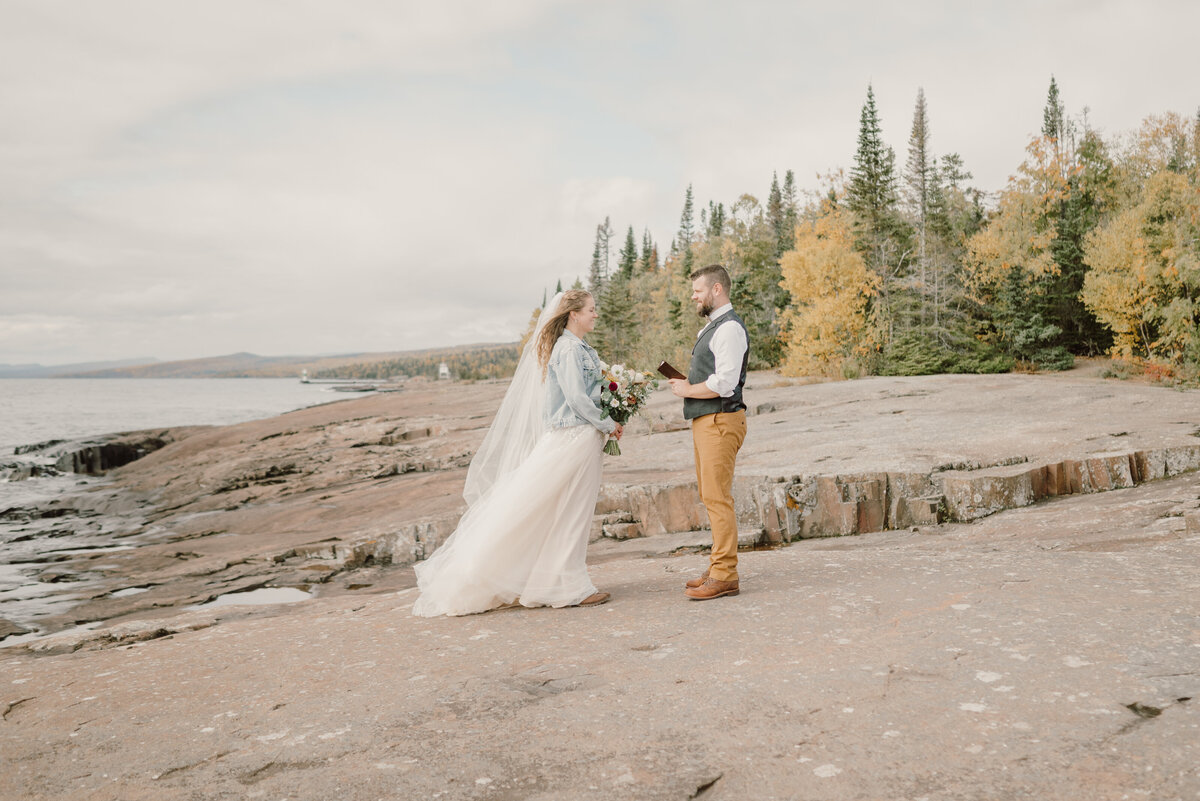 couple exchange the vows