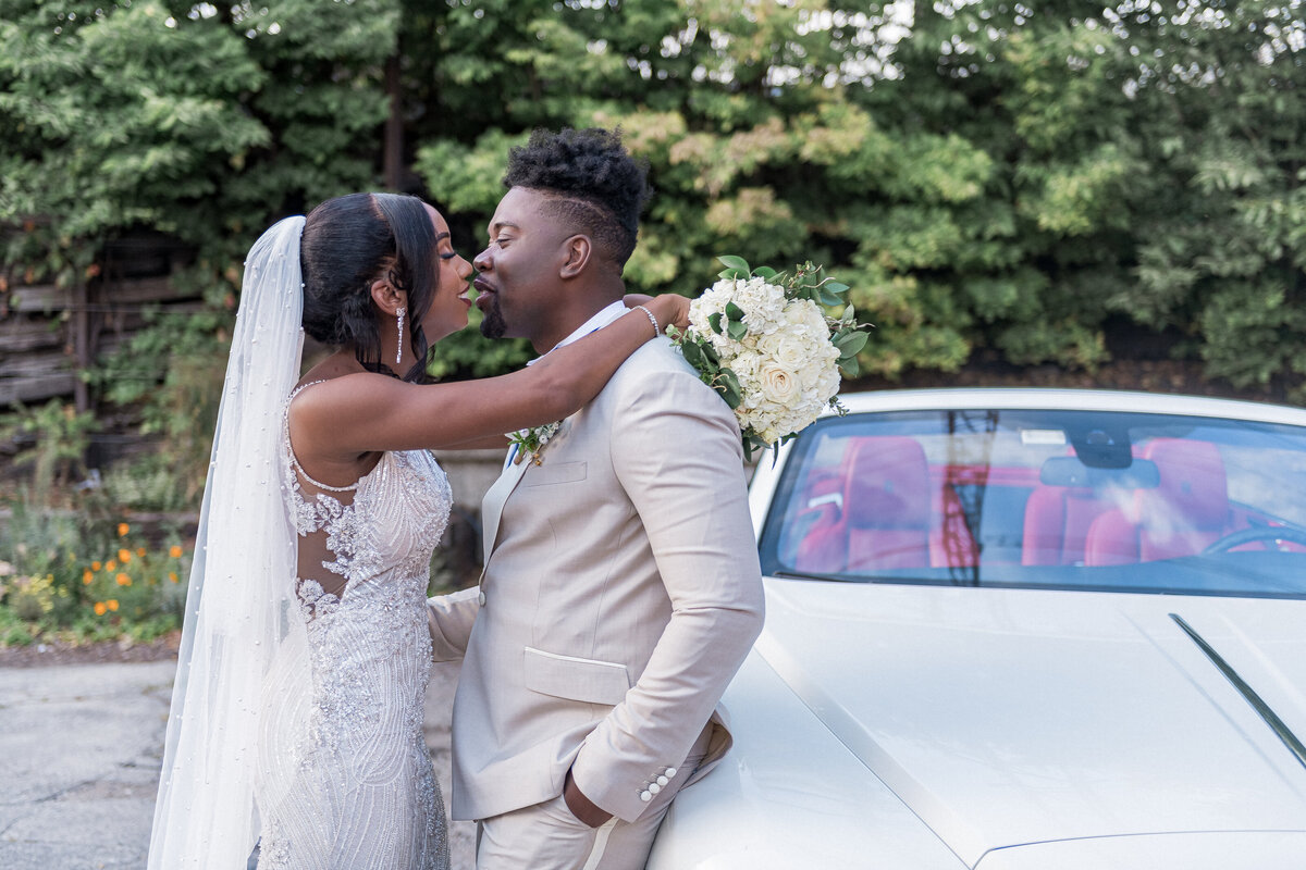 Classic black and white wedding portrait