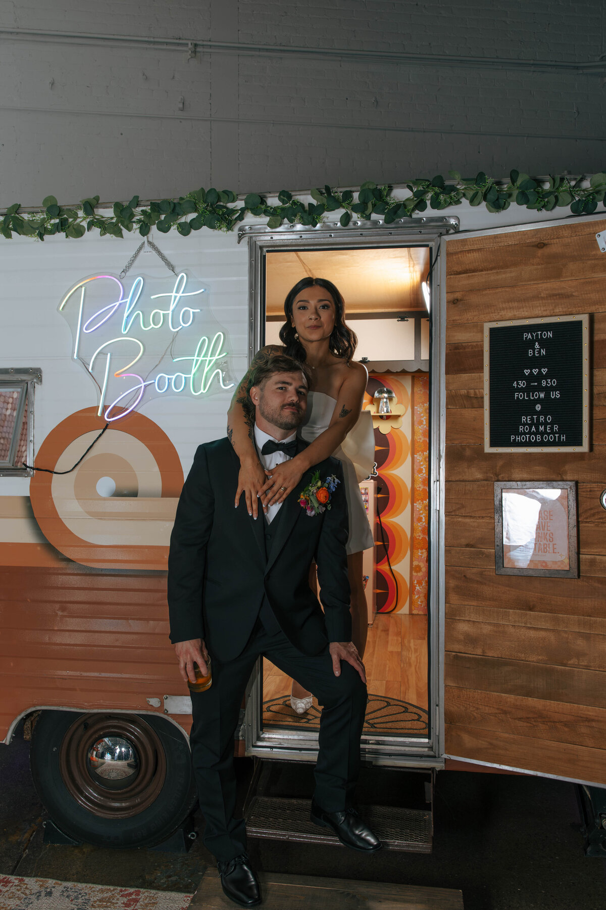 Retro photo booth at the Madison in Cleveland Ohio. Couples portraits