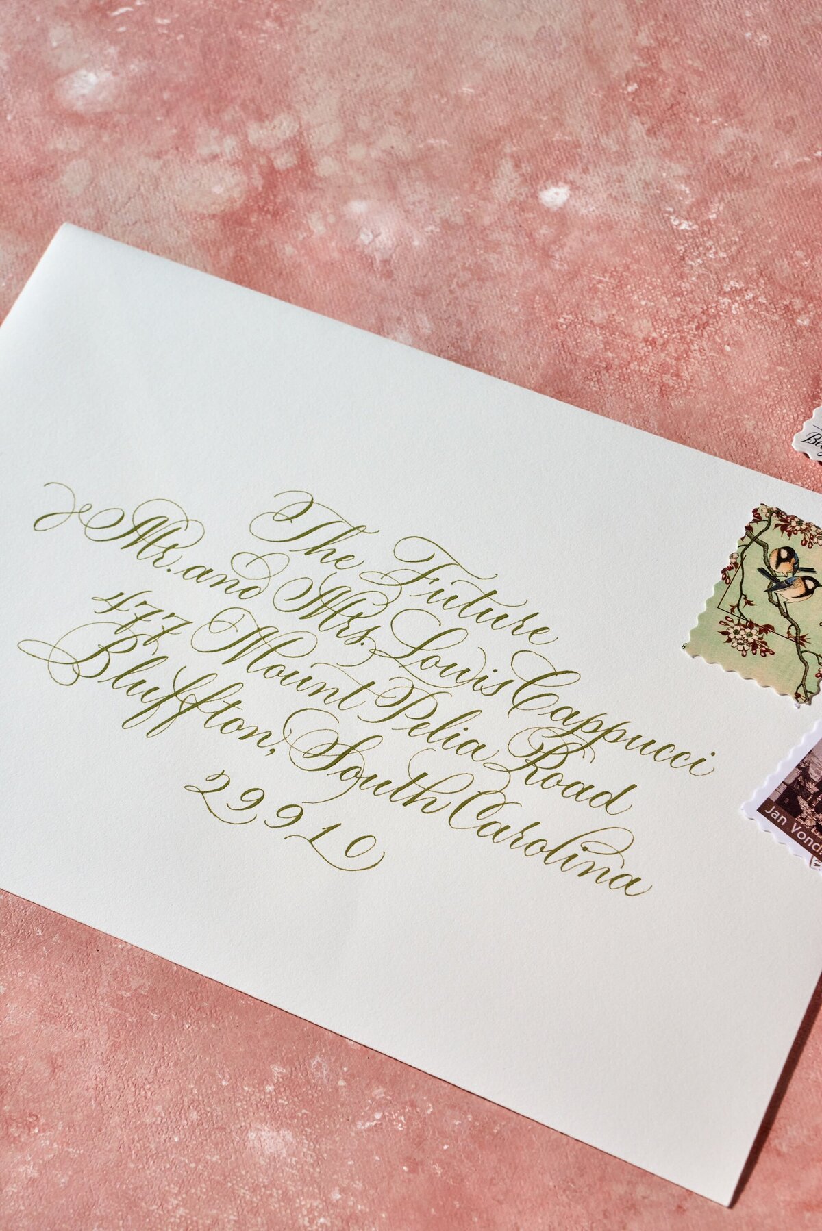 LowcountryPaperCo_Kelli&Louis_EnvelopeCalligraphyAddress
