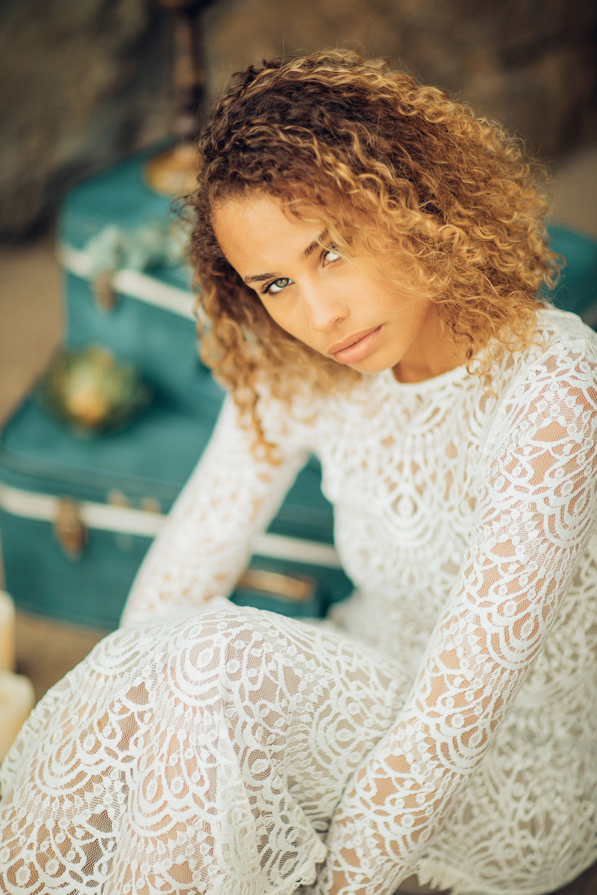 Portrait Photo Of Young Black Woman In White Dress Los Angeles