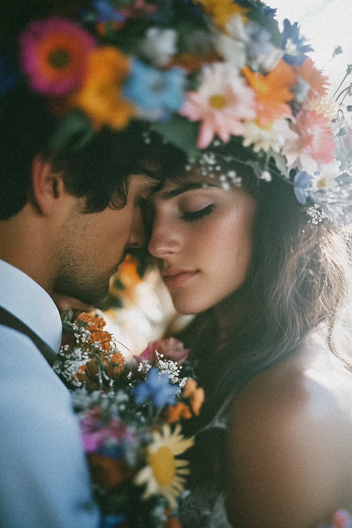 Tender Moment with Floral Crown