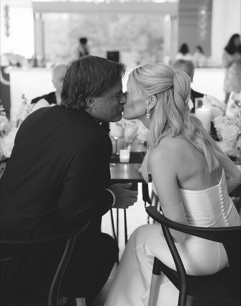 Modern black and white North Carolina wedding