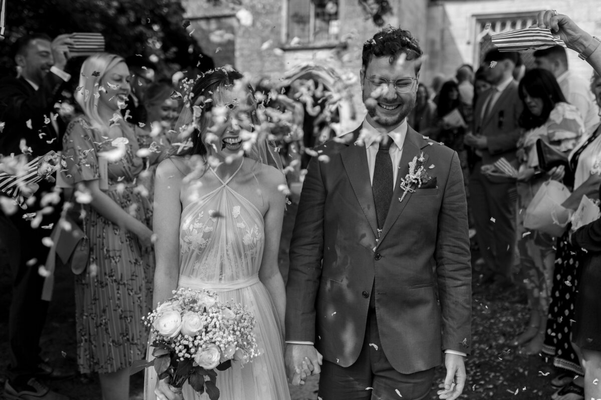 Confetti tunnel in Frampton, Gloucestershire