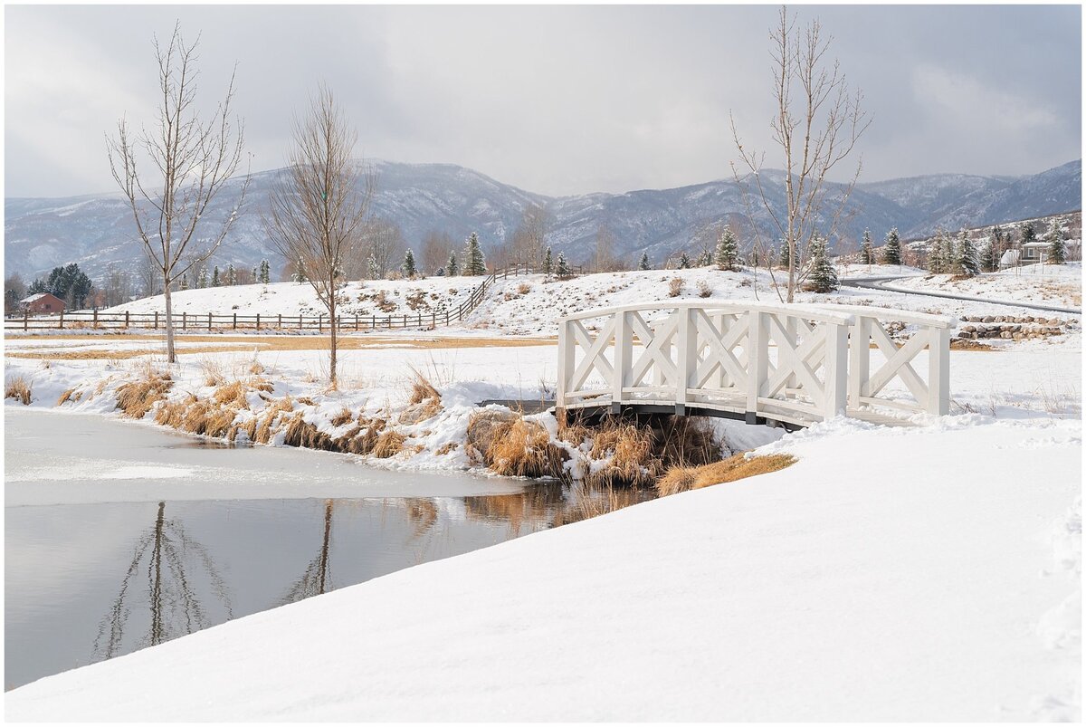 Pond and bridge at River Bottoms Ranch