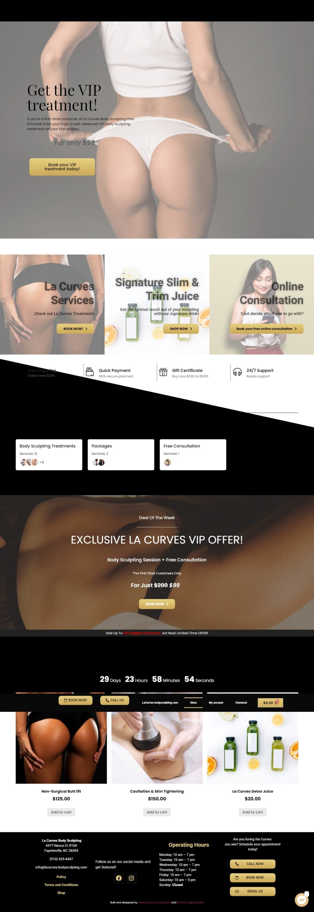 la curves shop website design
