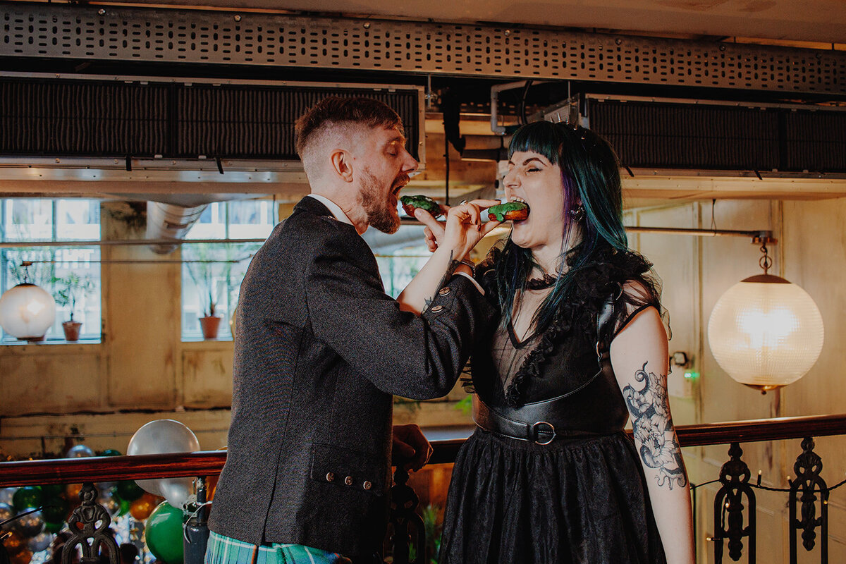 Black Wedding Dress - Elder Emo Wedding - Modern Alternative Wedding Photographer - Brighton Wedding Photographer