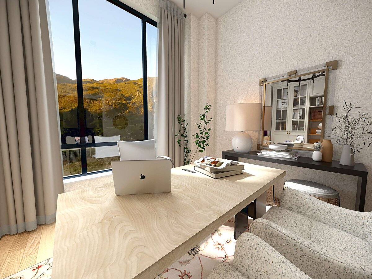 Transitional Modern Home Office Design