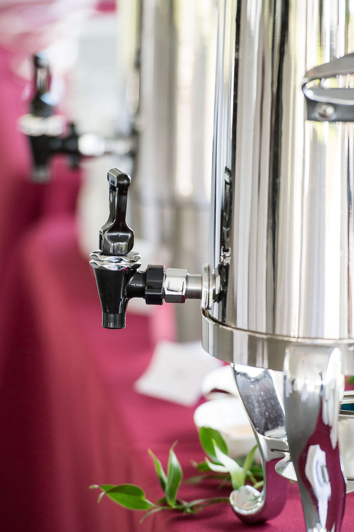 Ottawa event photos showing closeup details of coffee decanters set up for a corporate anniversary event.  Captured by JEMMAN Photography COMMERCIAL