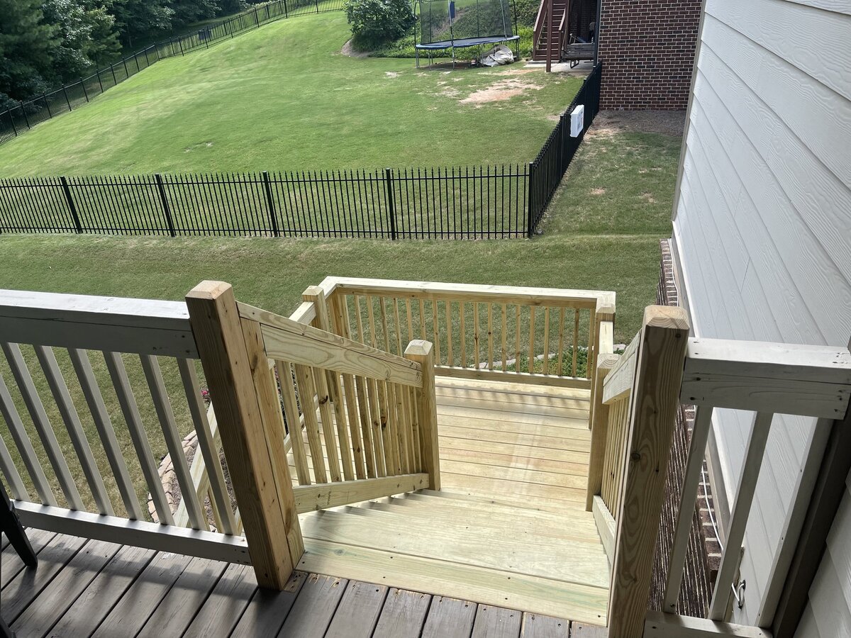 New wood deck steps