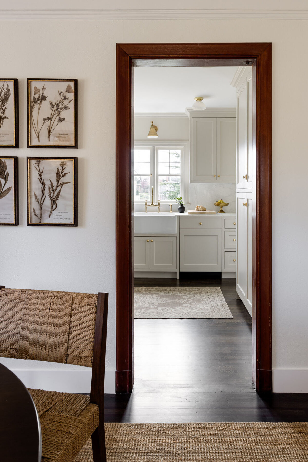 1B-transitional-dining-room-botanical-art-stained-wood