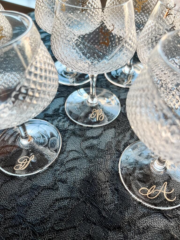Personalized whiskey glasses