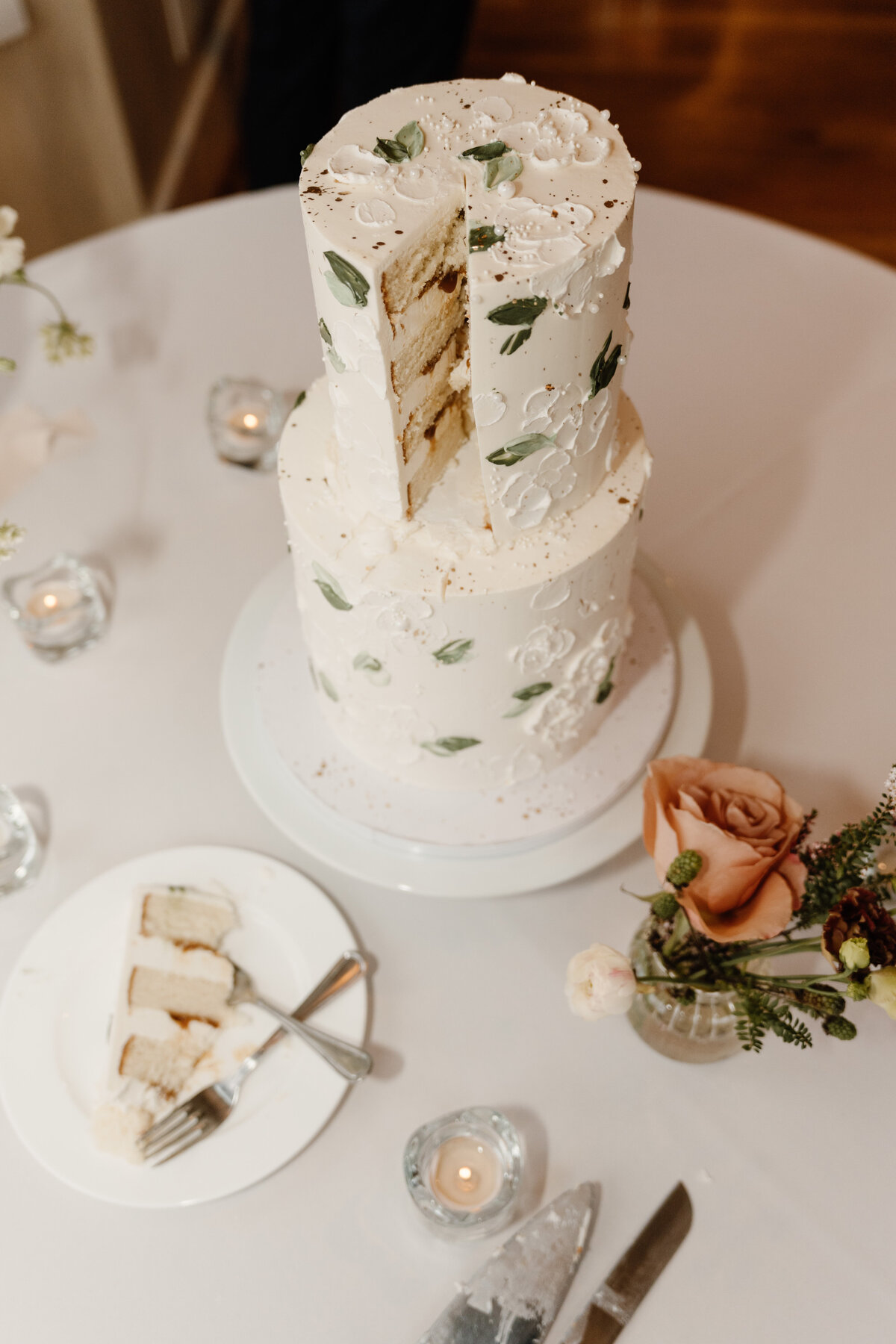 wedding cake with florals