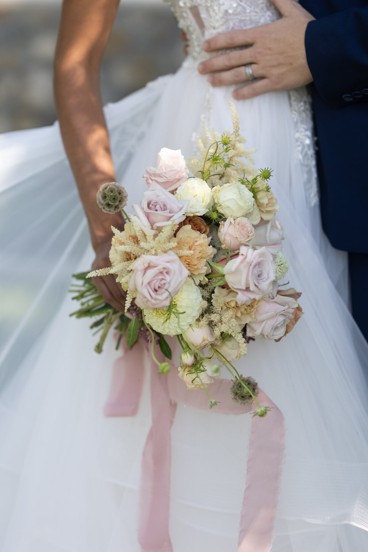 Bride holds her bouquet