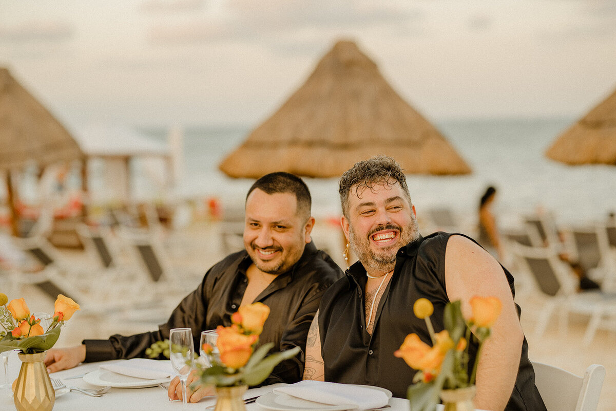 f-mexico-cancun-dreams-natura-resort-queer-lgbtq-wedding-details-cocktail-reception-by-the-beach-11
