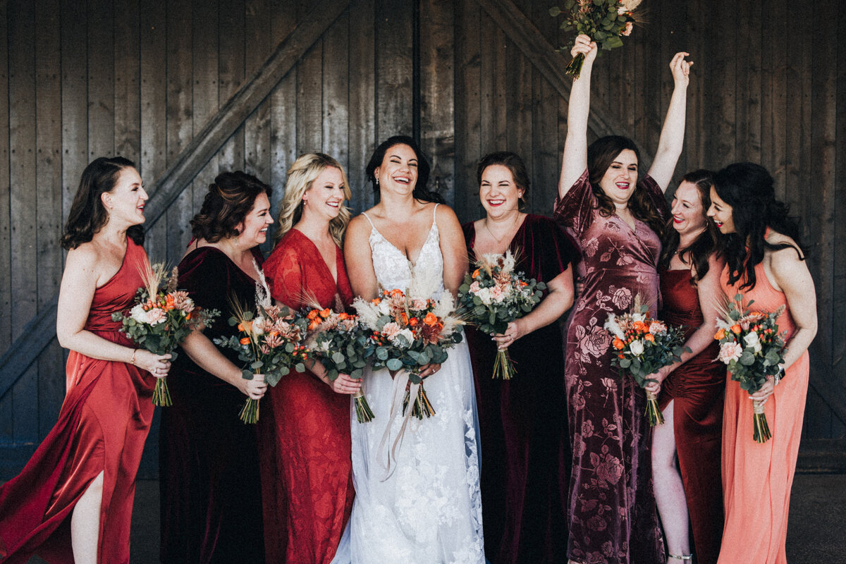 Bridal party and Saguaro Buttes