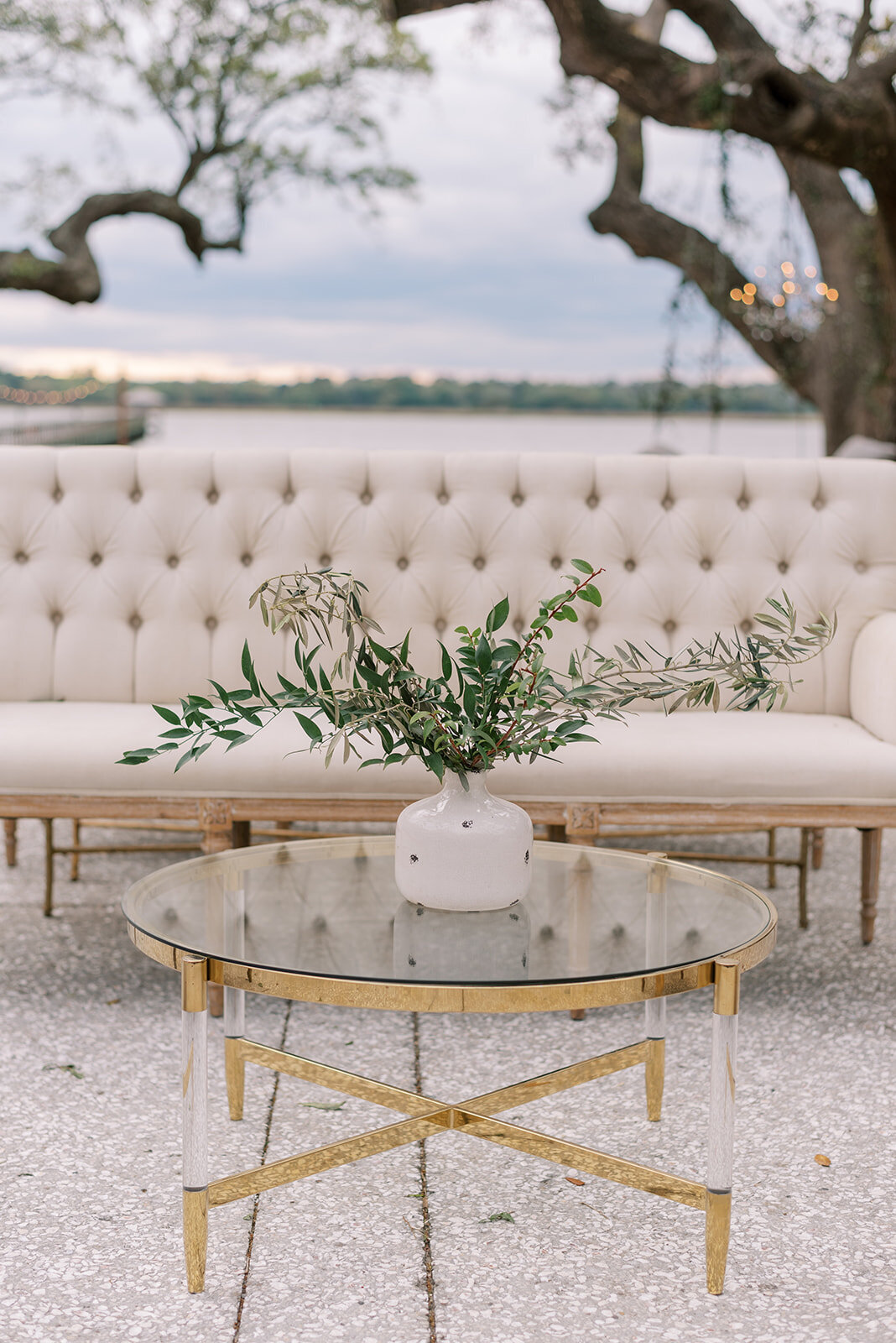 outdoor lounge seating at Lowndes Grove wedding