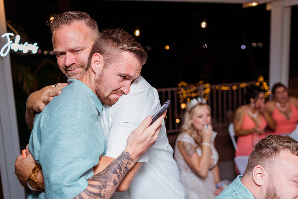 emotional groomsmen cries during speech