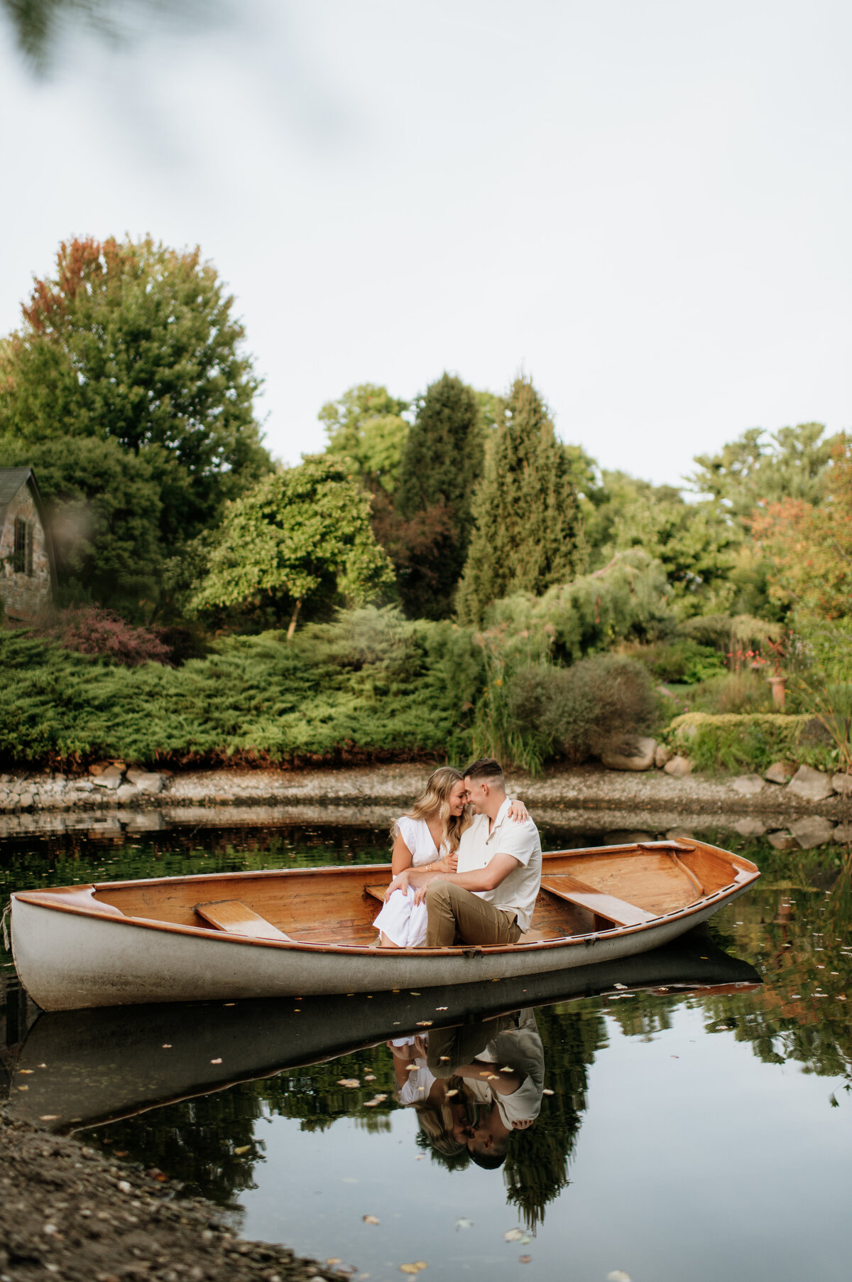 Romantic canoe engagement photo South Bend