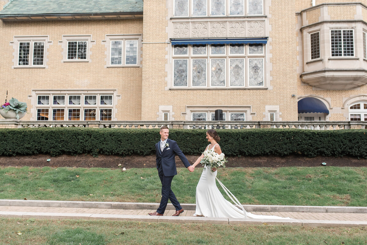 Bride and Groom Sunset Photos at The Charles Fort Wayne Event Center by Indiana Wedding Photographer