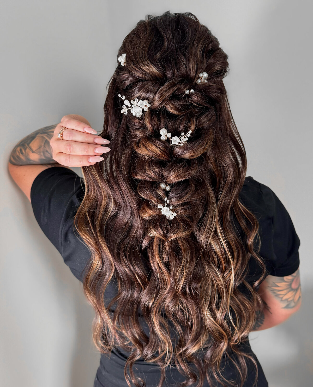 boho braid wedding hair Nashville bridal hairstylist