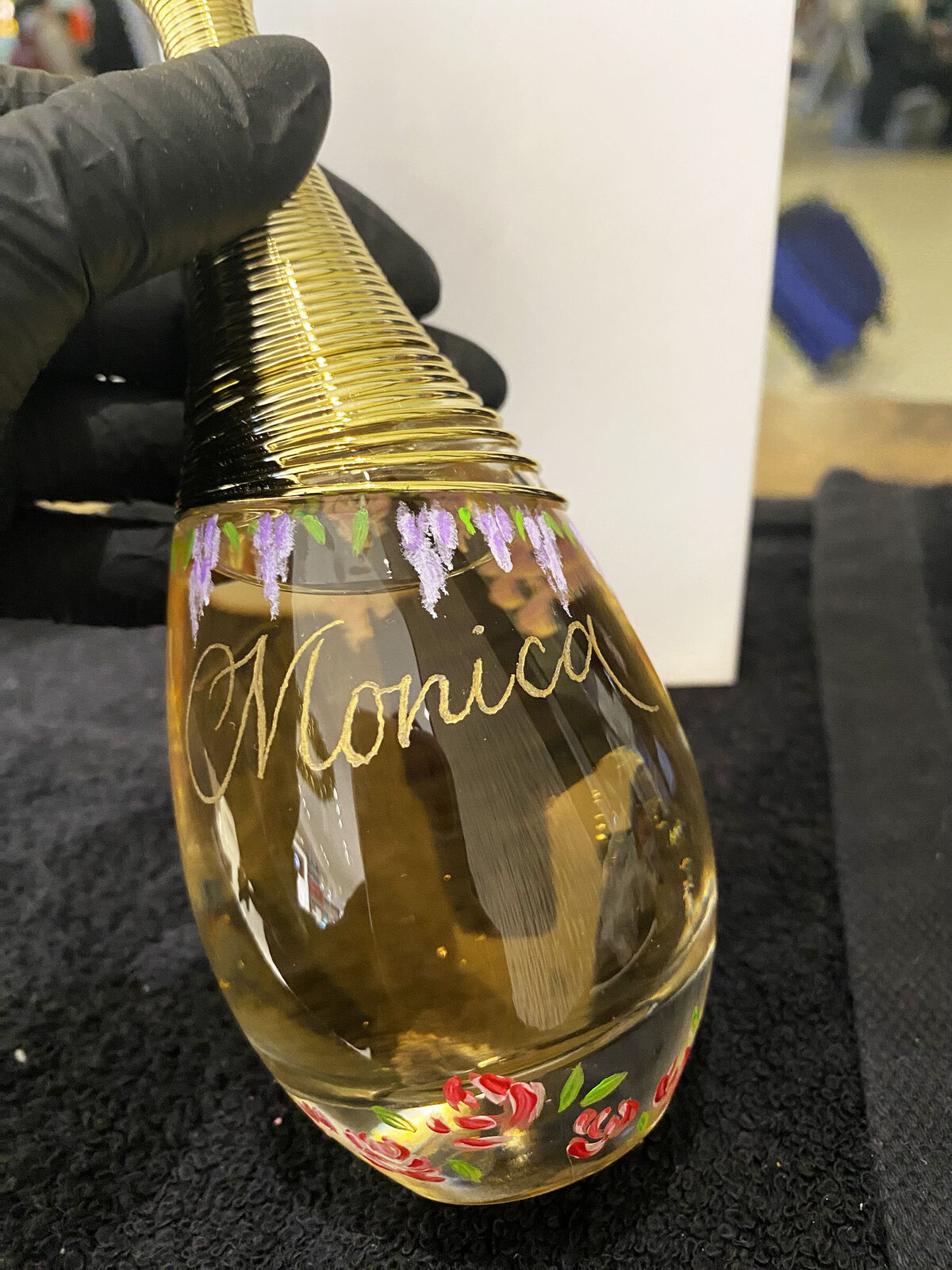 Los Angeles LAX DFS Dior Bottle Painted and Engraved