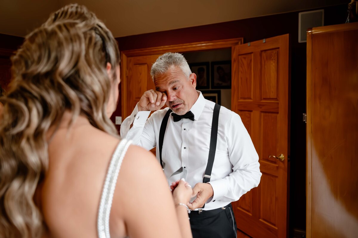 Dad cries seeing his daughter in her wedding dress