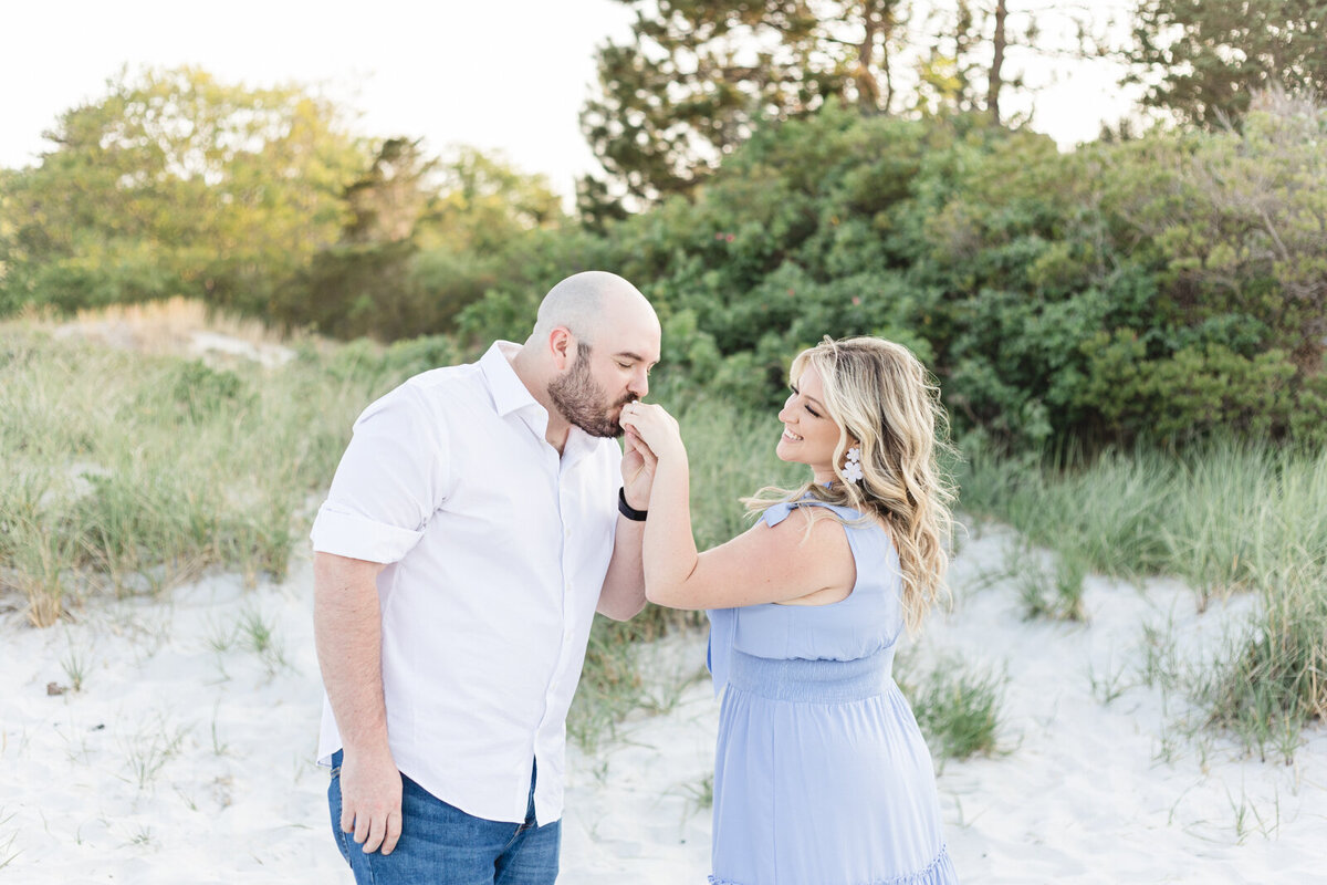 An engaged couple celebrates their love during their engagement