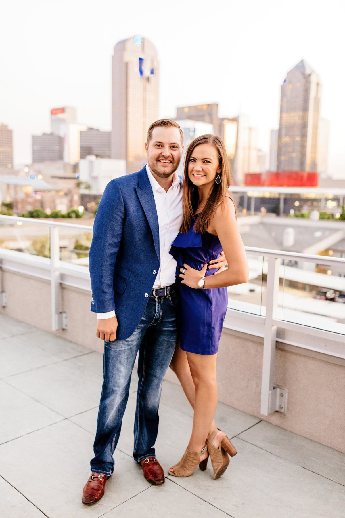 Eric & Megan - Downtown Dallas Rooftop Proposal & Engagement Session-253