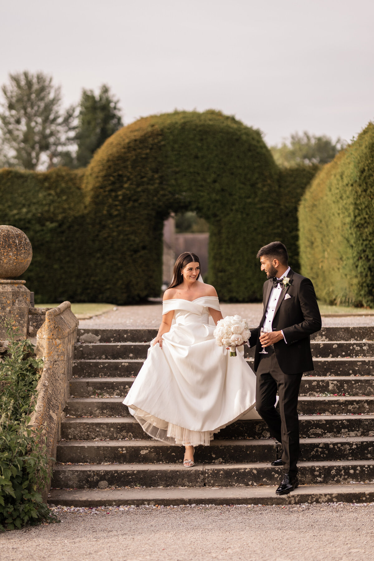 Bride and groom couple portraits at Tortworth Court, Cotswolds