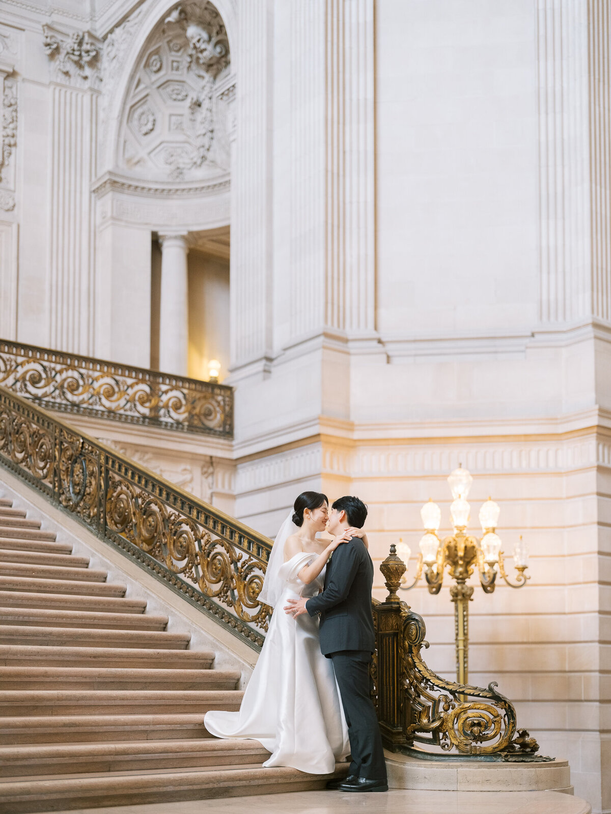 Korean engagement photos City Hall San Francisco Bay Area wedding photographer