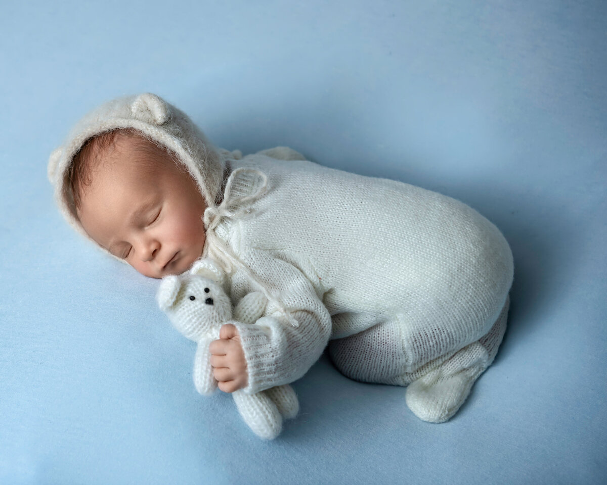 baby boy with teddy bear