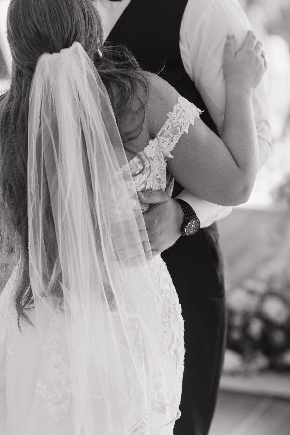 Black and white candid Indianapolis wedding detail